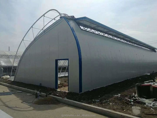 Serre solari a muro di mattoni a uno strato larghezza 8-16 m con copertura isolante