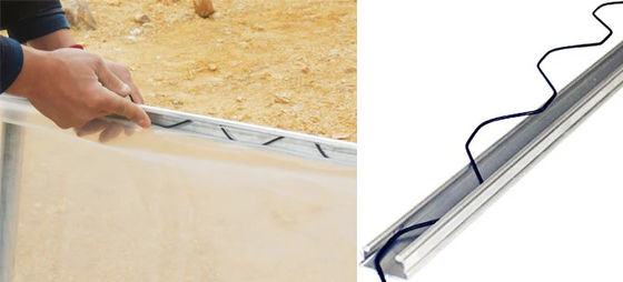 Accessoio per pellicole per serre con filo a molla a molla a uno strato di plastica